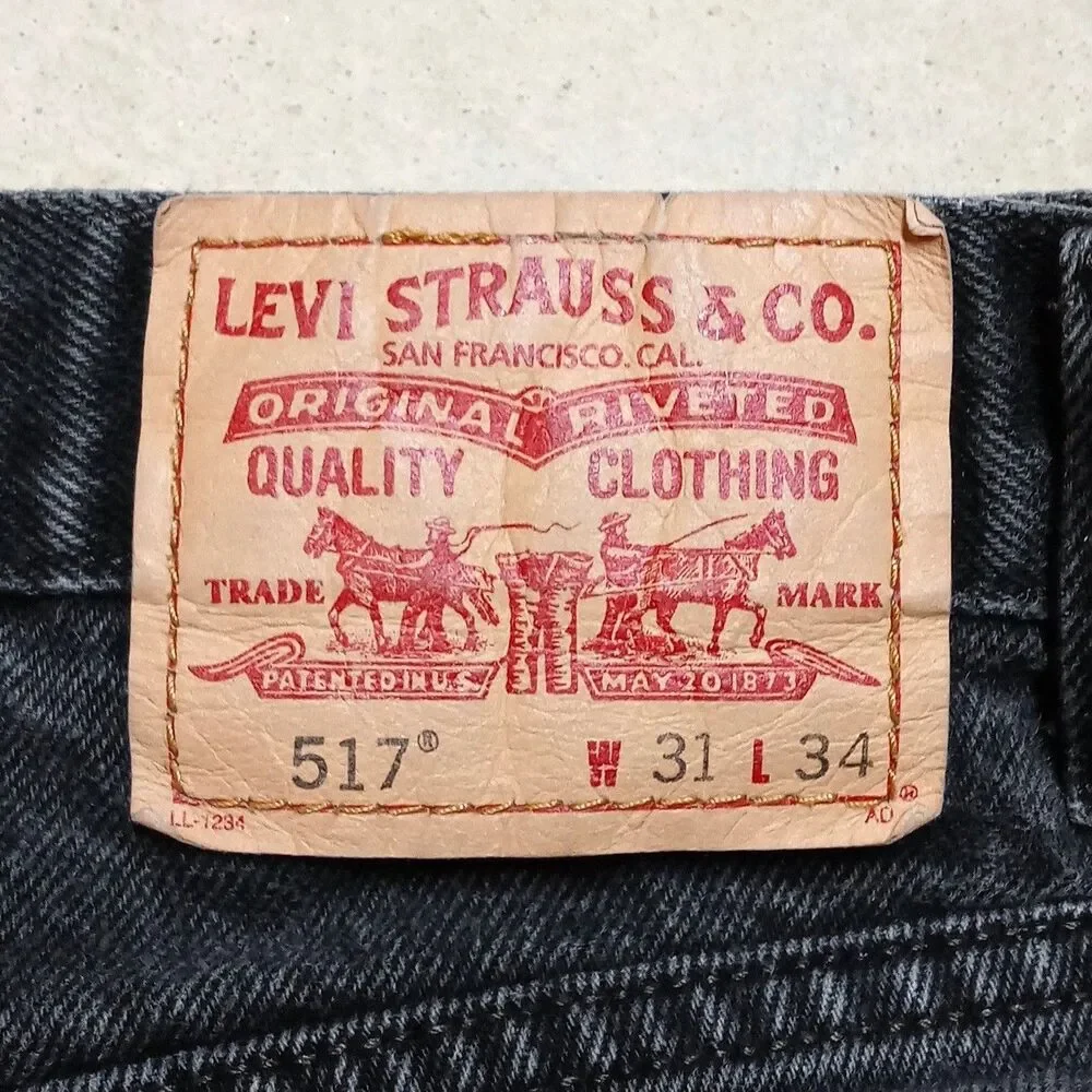 *READ* Vintage Levis 517 Bootcut Jeans Fits 30x34 Black Western Cowboy Y2K